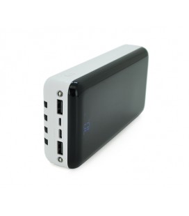 PowerBank Bix-30000mAh, Input:MicroUSB+Type-C, Output:4USB/Type-C/MicroUSB/Lightning, QC22.5W/PD20W, White