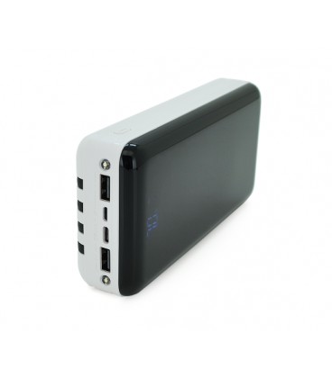 PowerBank Bix-30000mAh, Input:MicroUSB+Type-C, Output:4USB/Type-C/MicroUSB/Lightning, QC22.5W/PD20W, White