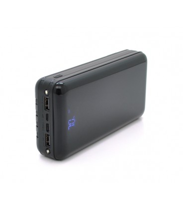 PowerBank Bix-30000mAh, Input:MicroUSB+Type-C, Output:4USB/Type-C/MicroUSB/Lightning, QC22.5W/PD20W, Black