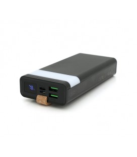 PowerBank XO-PR129 20000mAh,flashlight,Input:(Micro,Type-C), Output:2хUSB, QC22.5W/PD20W, plastic, Black