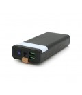 PowerBank XO-PR129 20000mAh,flashlight,Input:(Micro,Type-C), Output:2хUSB, QC22.5W/PD20W, plastic, Black