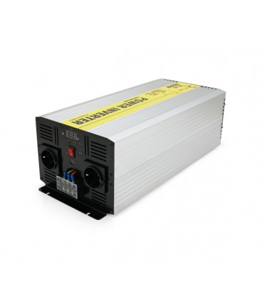 Инвертор напряжения RITAR RSC-5000, 12V/220V, 5000W с правильной синусоидой, 2xShuko, 1xUSB, клеммные провода, клеммные колодки,