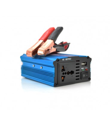 Инвертор напряжения Voltronic, 500ВА(300Вт), 12/220V, approximated, 1 универсальная розетка, крокодиллы, 1 USB выход, Box