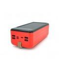 Power bank KKD-10W 100000 mAh Solar, flashlight, Input: 5V/2.1A(MicroUSB, TypeC, Lightning), Output: 5V /2.1A(4xUSB), plastic, R