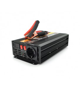 Инвертор напряжения POWERMASTER, 24V/220V, 1200W с модифицированной синусоидой, 1 Shuko, клеммы