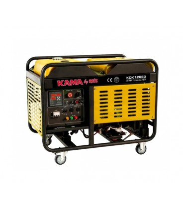 Генератор дизельный KDK12RE3, 3-фазный 220/400V, 50Hz, 12kVA/10kW, бак 34л, расход 3 л/ч, пуск: стартер, водяное охлаждение, 106