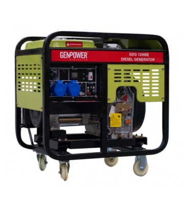 Генератор дизельнывый GDG 12000E, 1-фазный 230V, 50Hz, 12kVA/9.6kW, бак 30 л, расход 0,28 л/кВтЧ, пуск: стартер/AVR, 770х820х530