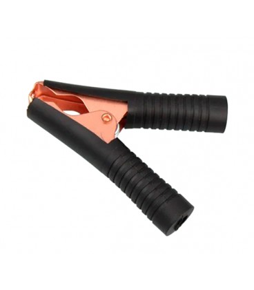 Зажим аккумуляторный 'крокодил' черный 200А 135мм (плотный резиновый кожух)