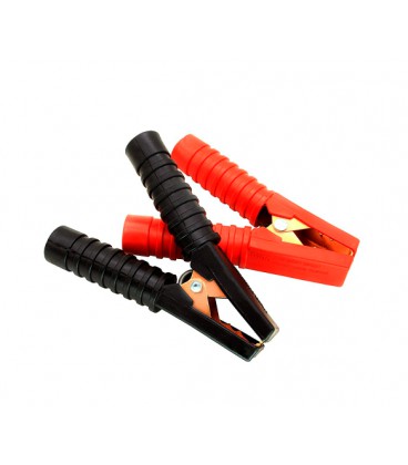 Набор аккумуляторных зажимов 'крокодилы' Merlion черный + красный 200А 140мм (плотный резиновый, рифленный кожух),с медным покры