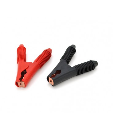 Зажим аккумуляторный 'крокодил' красный 100А 95мм (плотный резиновый, рифленный кожух),Q25