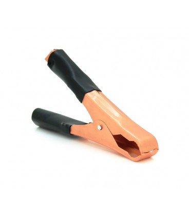 Зажим аккумуляторный 'крокодил' черный 60А 100мм (эластичный резиновый кожух)