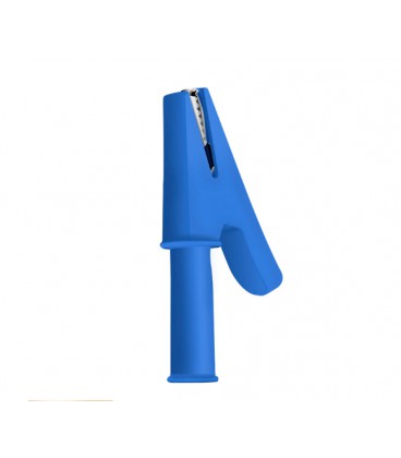 Зажим тестерный 'крокодил' синий, 56мм, 30А (эластичный резиновый кожух)