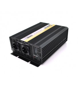 Инвертор напряжения ORBUS ORMS24-2500 (2500Вт), 24/220V, approximated, 2 Shuko, клемные провода, 6 предохранителей, Box.Q20