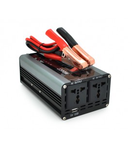 Инвертор напряжения AEV2200W, 12/220V с аппроксимированной синусоидой, 2 универсальные розетки, 2*USB (DC:5V/2.4A), крокодилы + 