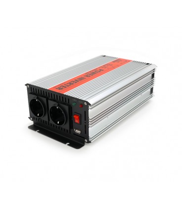 Инвертор напряжения RITAR RSX-2000, 12V/220V, 2000W с аппроксимированной синусоидой, 2xShuko, 1xUSB, клеммные провода, BOX, Q6