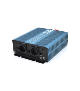 Инвертор напряжения Mexxsun MXS-2000, 24V/220V, 2000W с модифицированной синусоидой, 2 Shuko, клемные провода, Q4