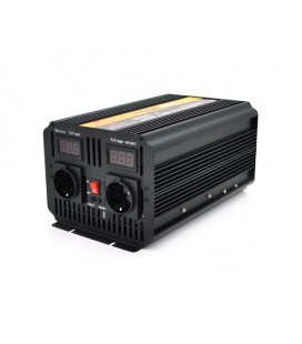 Инвертор напряжения POWERMASTER, 24V/220V, 1800W с модифицированной синусоидой, 2 Shuko, клеммы