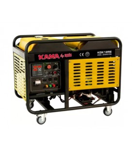 Генератор дизельный KDK12RE, 1-фазный 230V, 50Hz, 12kVA/10kW, бак 34л, расход 3л/ч, пуск: стартер, водяное охл., 1060x650x735 мм