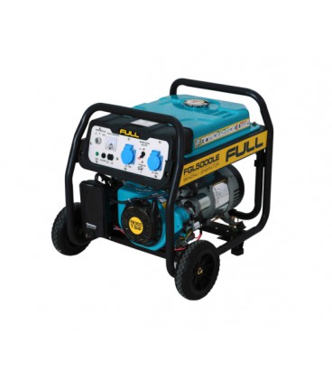 Генератор бензиновый FGL 5000LE, 1-фазный 230V, 50Hz, 4.75kVA/3.8kW, бак 28л, расход 1.3л/ч, пуск: руч./стартер, охл.: воздушное