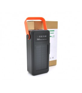 Power bank YM-637, 50000mAh Solar, flashlight, Input: 5V/2.1A(MicroUSB, TypeC, Lightning), Output: 5V /2.1A(4xUSB), plastic, Bla