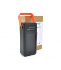 Power bank YM-637, 50000mAh Solar, flashlight, Input: 5V/2.1A(MicroUSB, TypeC, Lightning), Output: 5V /2.1A(4xUSB), plastic, Bla