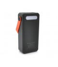 Power bank YM-637, 50000mAh Solar, flashlight, Input: 5V/2.1A(MicroUSB, TypeC, Lightning), Output: 5V /2.1A(4xUSB), plastic, Bla