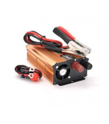 Инвертор напряжения UKC 1000ВА(600Вт), 24/220V, approximated, 1 универсальная розетка, клемы + крокодилы