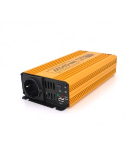 Инвертор напряжения Mexxsun MXSPSW-600, 12V/220V, 600W с правильной синусоидой, 1 Shuko, 1 USB, клемные провода, Q8