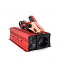 Инвертор напряжения KME1200W (DC:600W), 12/220V с аппроксимированной синусоидой, 2 универсальные розетки, 1*USB (DC:5V/2A), крок
