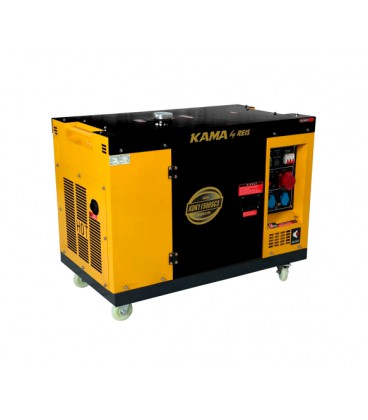 Генератор дизельный KDK11500SC3, 3-фазный 220/400V, 50Hz, 11kVA/8.8kW, бак 26 л, расход 2.4 л/ч, пуск: стартер, 1100x545x760 мм,