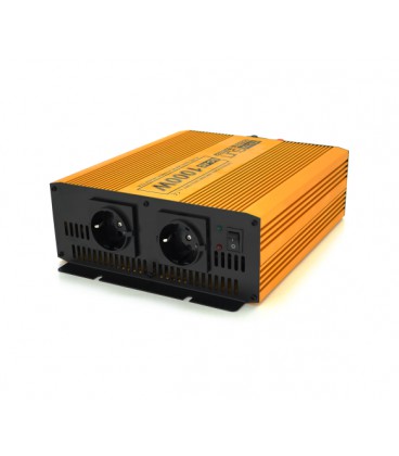 Инвертор напряжения Mexxsun MXSPSW-1000, 24V/220V, 1000W с правильной синусоидой, 2 Shuko, клемные провода, Q4