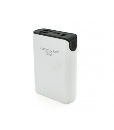 Power bank Konfulon A6 mini, 10000mAh, 2.1A, White/Black, (210g), Blister