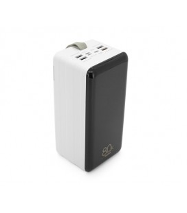 Power Bank Remax RPP-291 80000mAh, 4USB+Type-C, 22.5W, Фонарик, White, 1.7kg