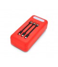 Power bank KKD-8W 80000 mAh Solar, flashlight, Input: 5V/2.1A(microUSB, TypeC, Lightning), Output: 5V /2.1A(4xUSB), plastic, Red
