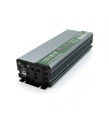 Инвертор напряжения Demuda DMDPSW-800W, 12V/220V, 800W с правильной синусоидой, 1 универсальная розетка, 2 USB, клемные провода,