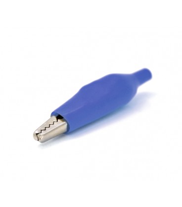 Зажим тестерный 'крокодил'cиний АС -001, 37мм (эластичный резиновый кожух),Q500