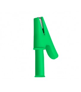 Зажим тестерный 'крокодил' зеленый, 56мм, 30А (эластичный резиновый кожух)