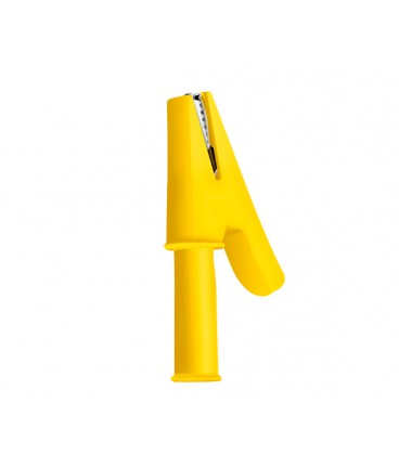 Зажим тестерный 'крокодил' желтый, 56мм, 30А (эластичный резиновый кожух)