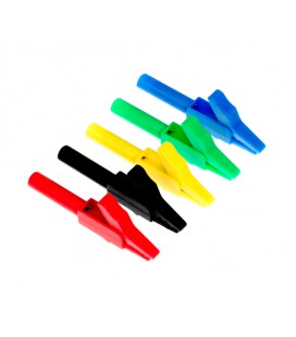 Зажим тестерный 'крокодил' красный, 56мм, 15А (эластичный резиновый кожух)