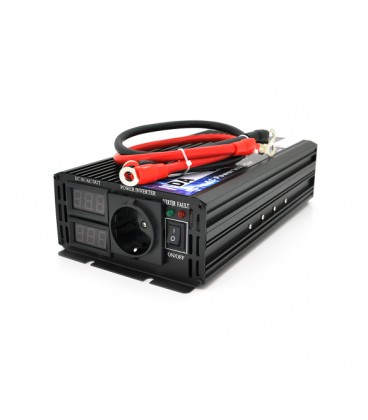 Инвертор напряжения DA-4000Q (DC:2000W), 12/220V с аппроксимированной синусоидой, 1Shuko, клеммные провода, Q6