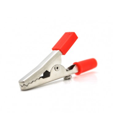 Зажим аккумуляторный 'крокодил' красный 52мм (эластичный резиновый кожух),Q250