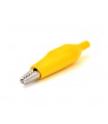 Зажим тестерный 'крокодил' желтый 27мм (эластичный резиновый кожух)