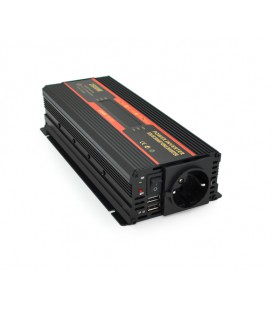 Инвертор напряжения CARMAER2600W (1000Вт), 12/220V с аппроксимированной синусоидой, 1Shuko, 2*USB (DC:5V/2A), крокодилы+ прикури