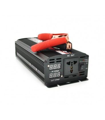 Инвертор напряжения ST2500CP (DC:1250W), 12/220V с аппроксимированной синусоидой, 1 универсальная розетка, крокодилы, BOX