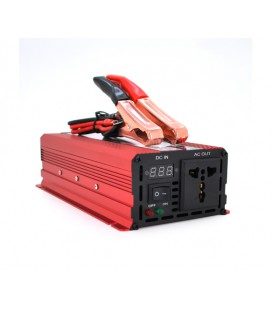 Инвертор напряжения CJ-1600M (DC:800W), 12/220V с аппроксимированной синусоидой, 1 универсальная розетка, крокодилы, Q24