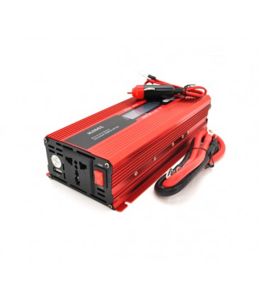 Инвертор напряжения UKC+LCD, 2000ВА(1200Вт), 12/220V, approximated, 1 универсальная розетка, клемы