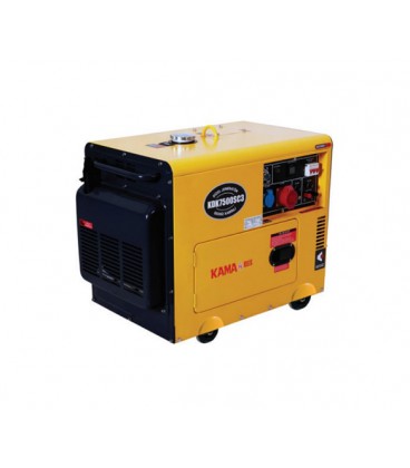 Генератор дизельный KDK7500SC3, 3-фазный 220/400V, 50Hz, 6.9kVA/5.5kW, бак 14.5 л, расход 1.5 л/ч, пуск: стартер, 850х550х720 мм