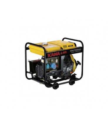 Генератор дизельный KDK7500CE3, 3-фазный 220/400V, 50Hz, 6.9kVA/5.5kW, бак 12.5 л, расход 1.5 л/ч, пуск: ручной/стартер, 700х510