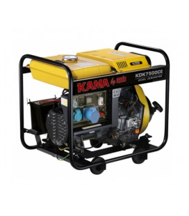 Генератор дизельный KDK7500CE, 1-фазный 230V, 50Hz, 6.9kVA/5.5kW, бак 12,5 л, расход 1,5 л/ч, пуск: ручной/стартер, 700x510x620 