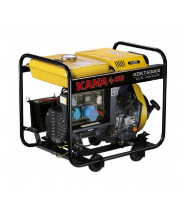 Генератор дизельный KDK7500CE, 1-фазный 230V, 50Hz, 6.9kVA/5.5kW, бак 12,5 л, расход 1,5 л/ч, пуск: ручной/стартер, 700x510x620 